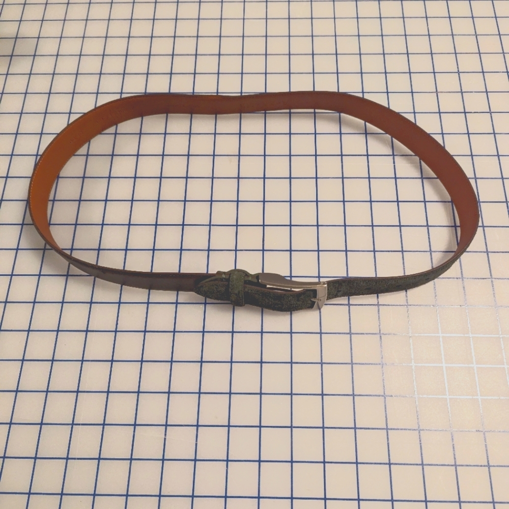 A frame mens belt. Green and brown, 36